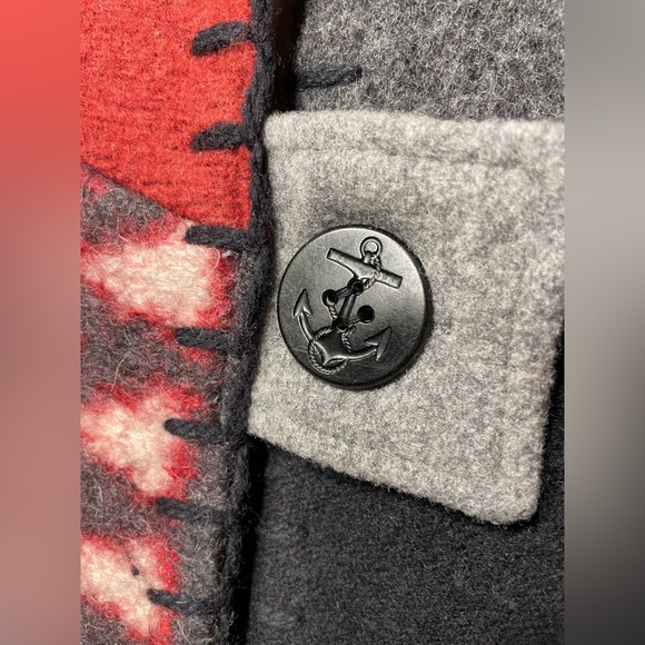 BaabaaZuzu Wool Red Black Patchwork Jacket - Size Medium - Picture 3 of 7